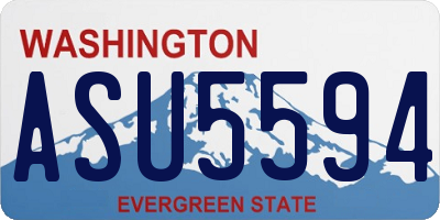 WA license plate ASU5594