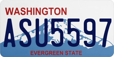 WA license plate ASU5597