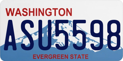 WA license plate ASU5598