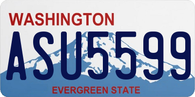 WA license plate ASU5599