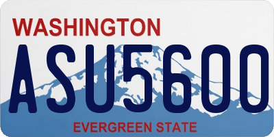 WA license plate ASU5600