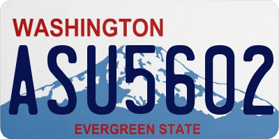 WA license plate ASU5602