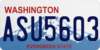 WA license plate ASU5603