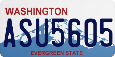 WA license plate ASU5605