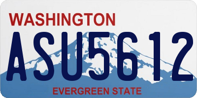 WA license plate ASU5612