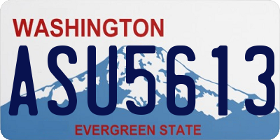 WA license plate ASU5613