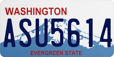 WA license plate ASU5614