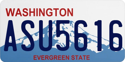 WA license plate ASU5616