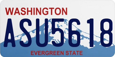 WA license plate ASU5618