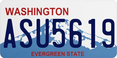 WA license plate ASU5619