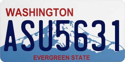 WA license plate ASU5631