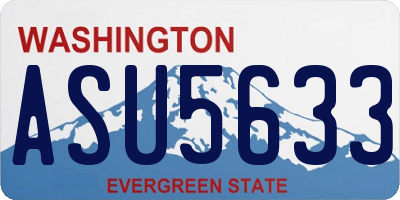 WA license plate ASU5633