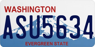 WA license plate ASU5634