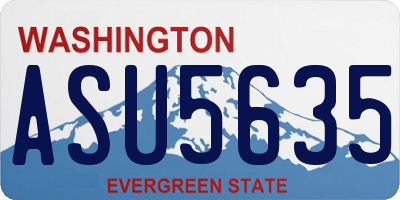WA license plate ASU5635