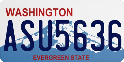 WA license plate ASU5636