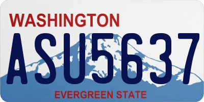 WA license plate ASU5637
