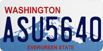 WA license plate ASU5640