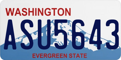 WA license plate ASU5643