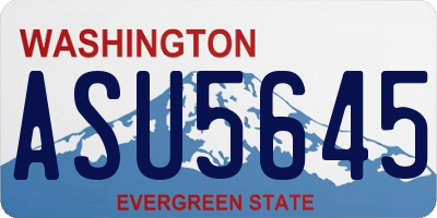 WA license plate ASU5645