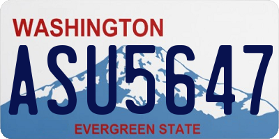 WA license plate ASU5647