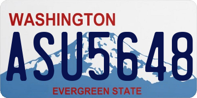 WA license plate ASU5648