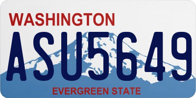 WA license plate ASU5649