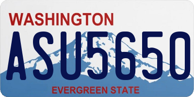 WA license plate ASU5650