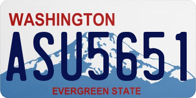 WA license plate ASU5651