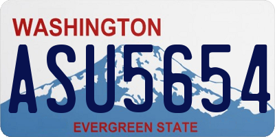 WA license plate ASU5654
