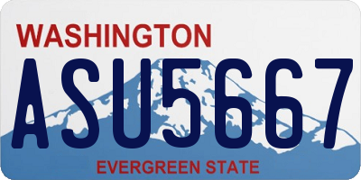 WA license plate ASU5667
