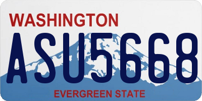 WA license plate ASU5668