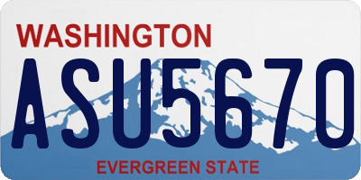 WA license plate ASU5670