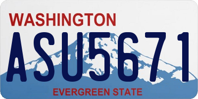 WA license plate ASU5671