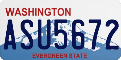 WA license plate ASU5672