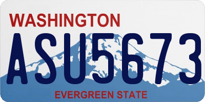 WA license plate ASU5673