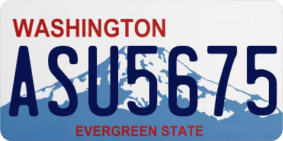 WA license plate ASU5675