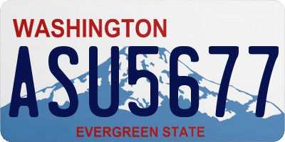 WA license plate ASU5677