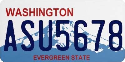 WA license plate ASU5678