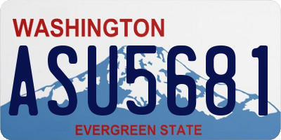 WA license plate ASU5681