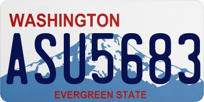 WA license plate ASU5683