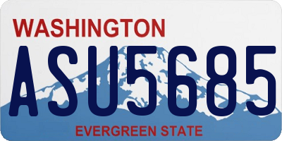 WA license plate ASU5685