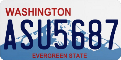 WA license plate ASU5687