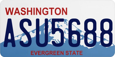 WA license plate ASU5688