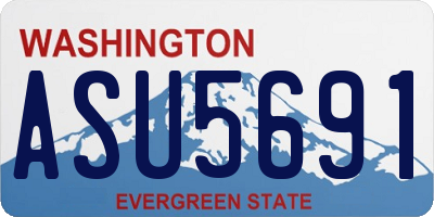 WA license plate ASU5691