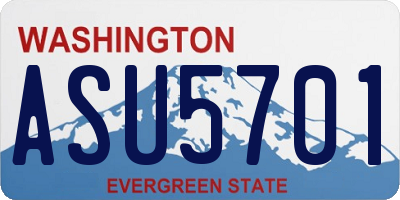 WA license plate ASU5701