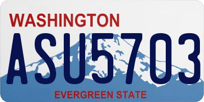 WA license plate ASU5703