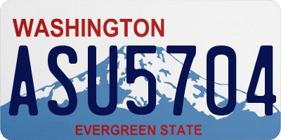 WA license plate ASU5704