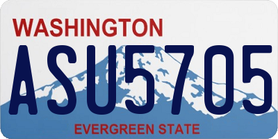 WA license plate ASU5705