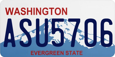 WA license plate ASU5706