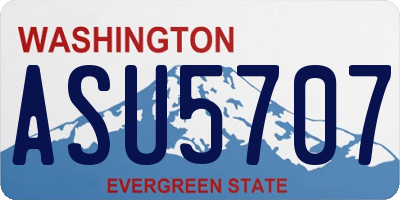 WA license plate ASU5707